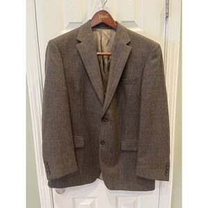 Lauren Ralph Lauren Mens Size 42R Brown Textured Weave 100%‎ Wool Jacket Blazer